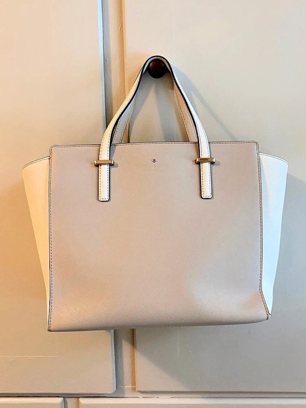 Kate Spade New York Blush Beige Saffiano Large Tote Bag